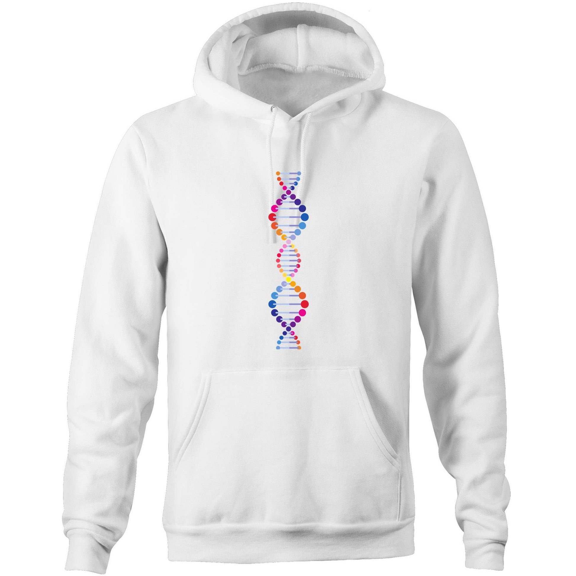 DNA - Pocket Hoodie Sweatshirt White Hoodie Mens Science Womens