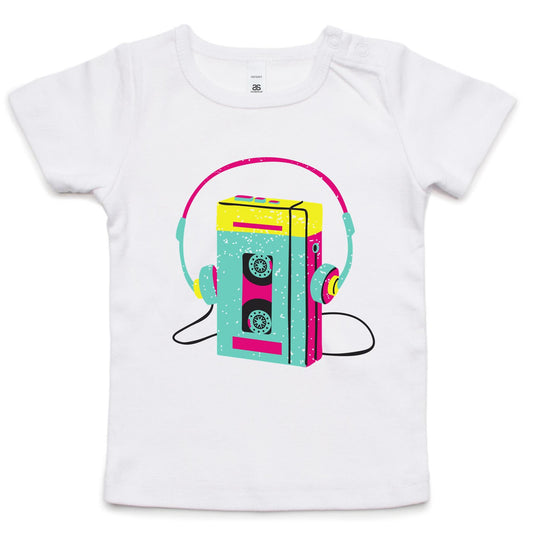 Wired For Sound, Music Player - Infant Wee Tee White Baby T-shirt kids Music Retro