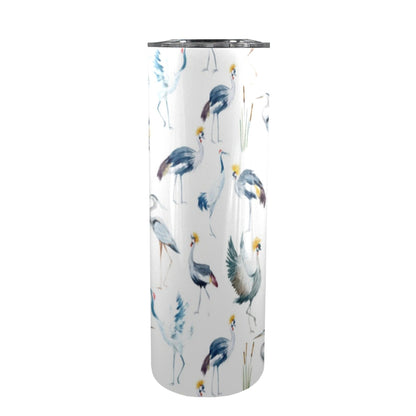 Crane Birds - 20oz Tall Skinny Tumbler with Lid and Straw 20oz Tall Skinny Tumbler with Lid and Straw Printed Offshore