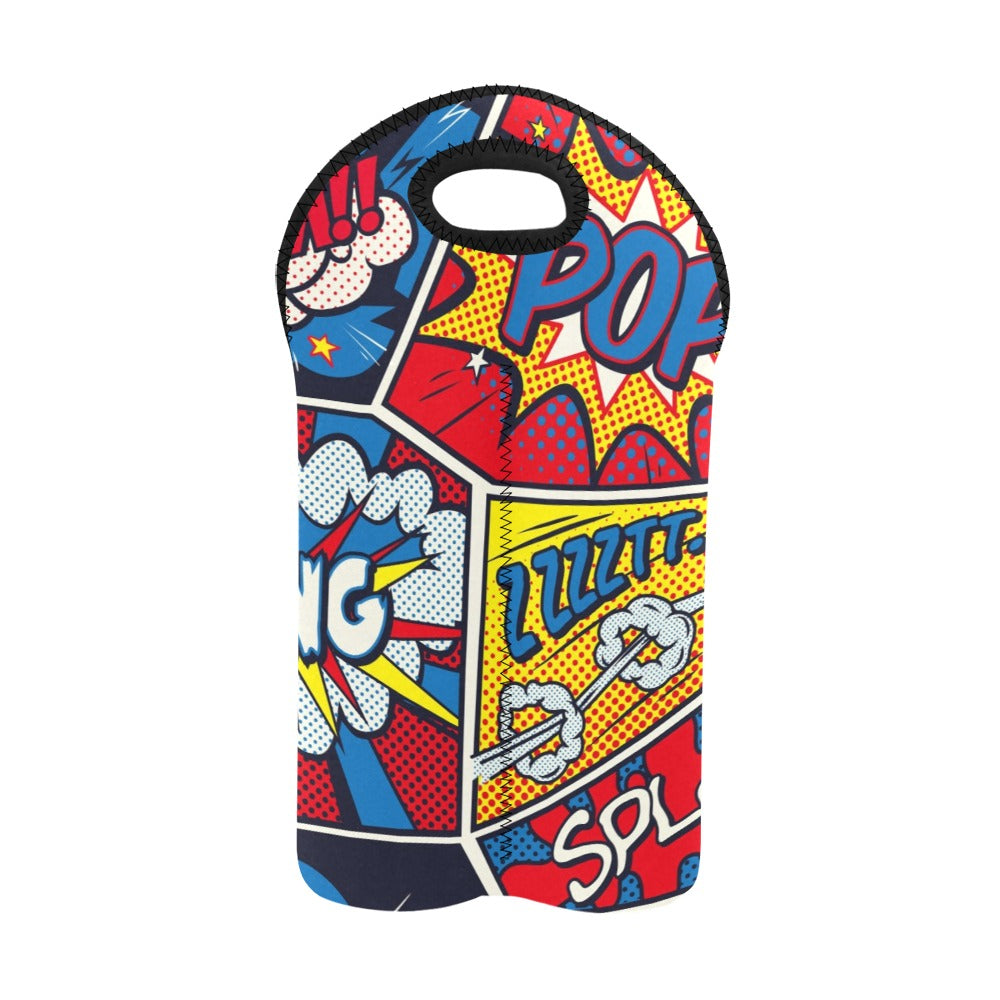 Comic Book - 2-Bottle Neoprene Wine Bag 2 Bottle Wine Bag Printed Offshore