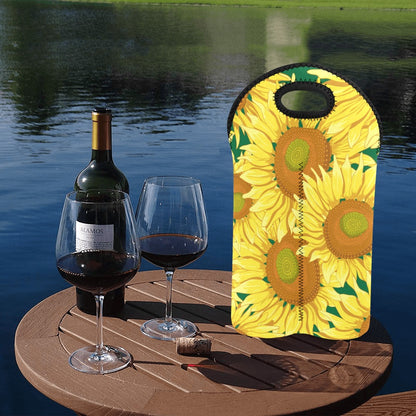 Sunflowers - 2-Bottle Neoprene Wine Bag 2 Bottle Wine Bag Printed Offshore