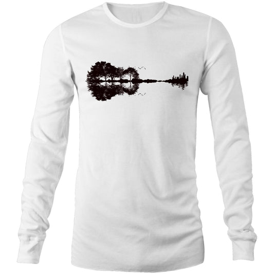 Guitar Reflection - Long Sleeve T-Shirt White Unisex Long Sleeve T-shirt Music