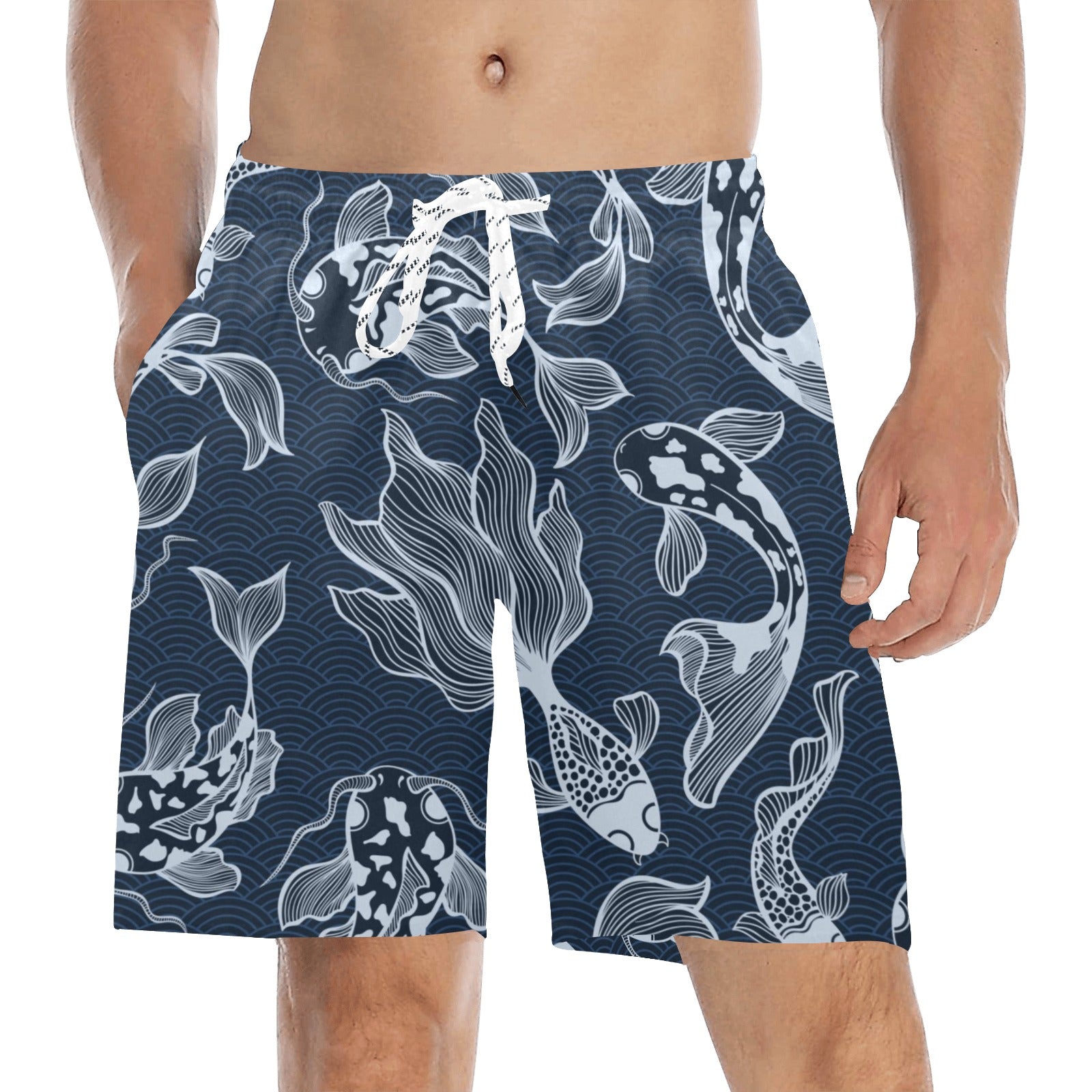 Blue Fish - Men's Mid-Length Beach Shorts Men's Mid-Length Beach Shorts animal Printed Offshore