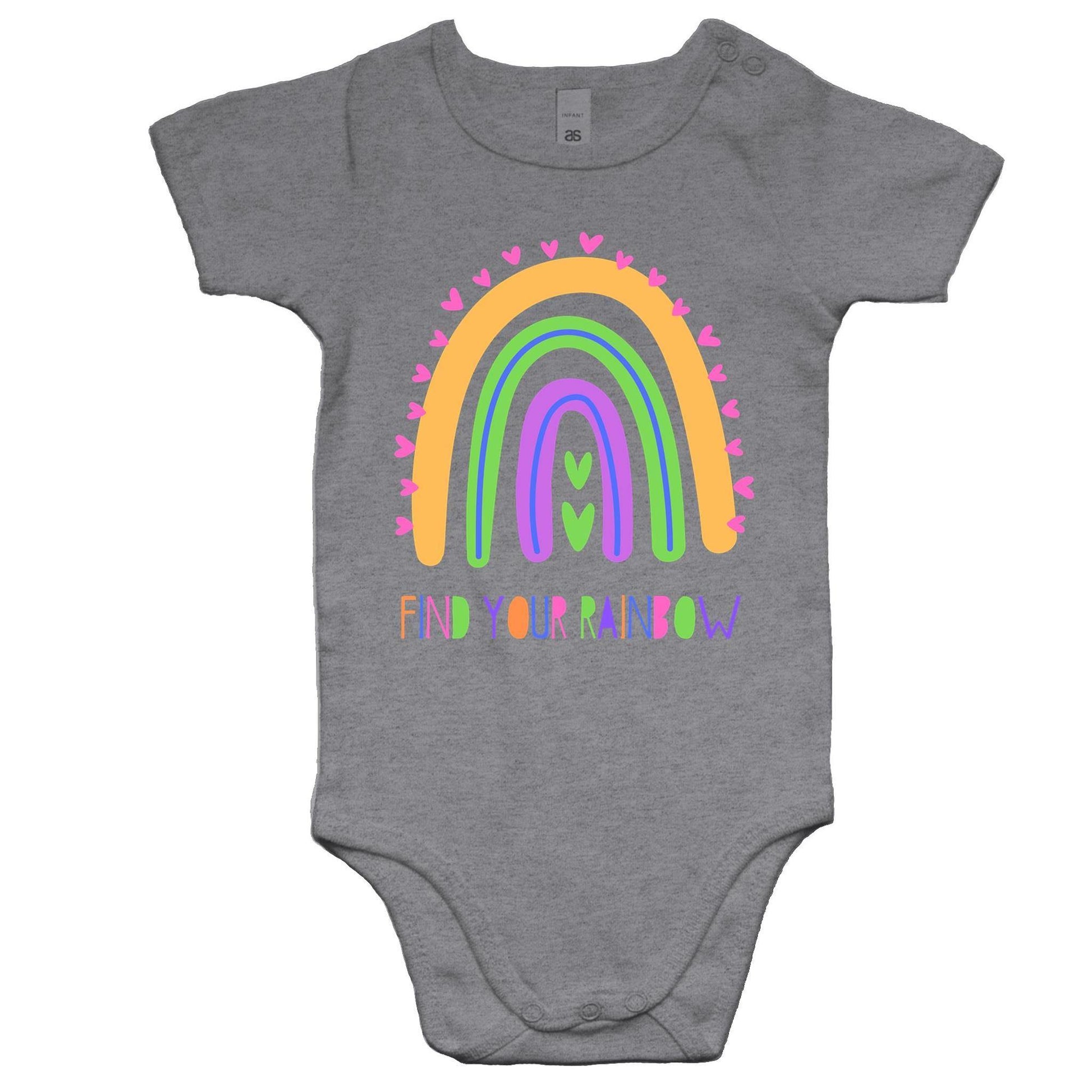 Find Your Rainbow - Baby Bodysuit Grey Marle Baby Bodysuit kids