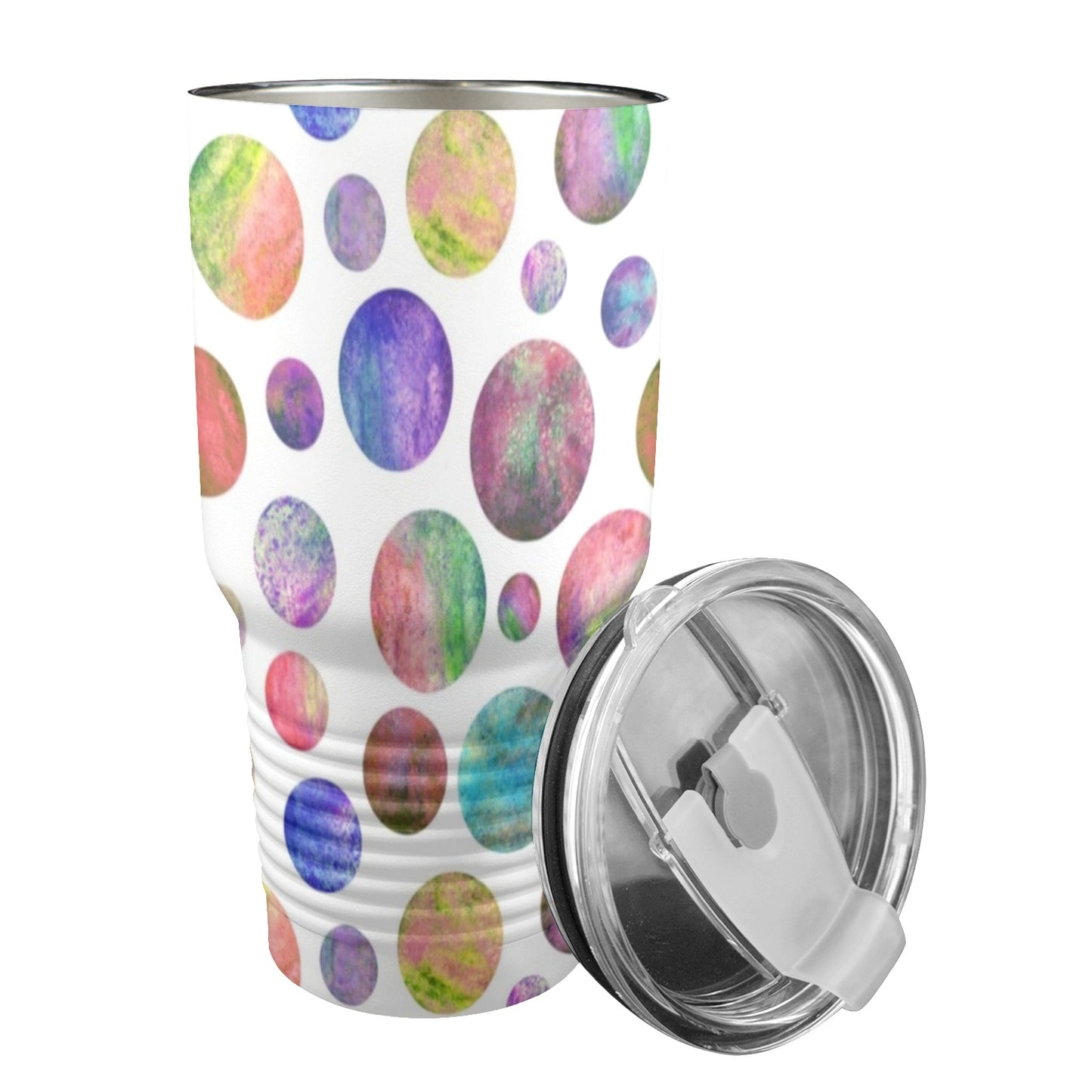 Watercolour Planets - 30oz Insulated Stainless Steel Mobile Tumbler 30oz Insulated Stainless Steel Mobile Tumbler