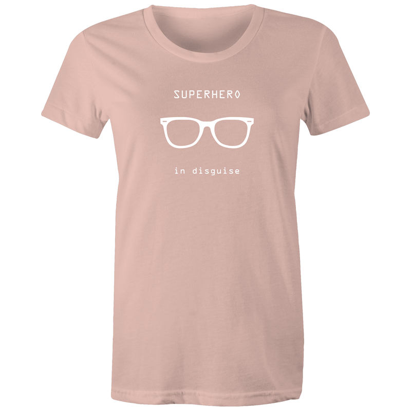 Superhero In Disguise - Women's T-shirt Pale Pink Womens T-shirt comic Funny Womens