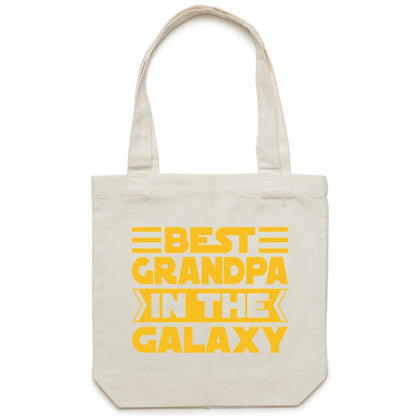 Best Grandpa In The Galaxy - Canvas Tote Bag Cream One Size Tote Bag Dad