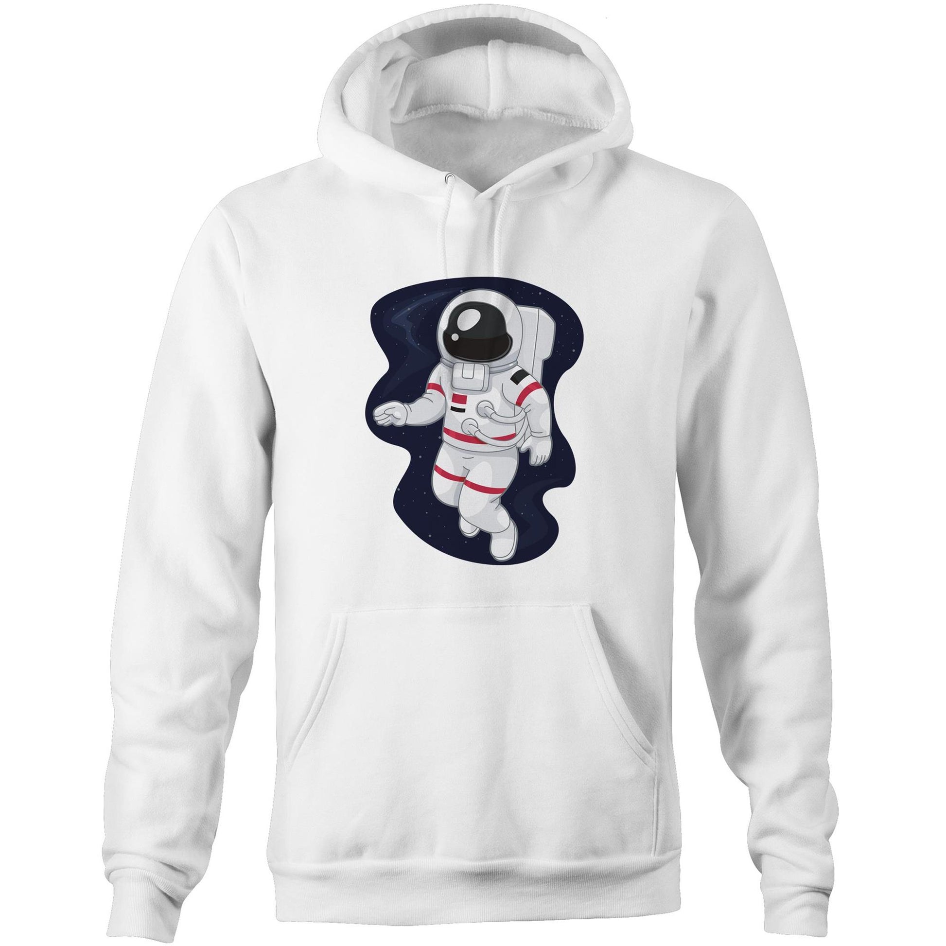 Astronaut - Pocket Hoodie Sweatshirt White Heavyweight Hoodie Mens Space Womens