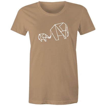 Origami Elephants - Women's T-shirt Tan Womens T-shirt animal Womens
