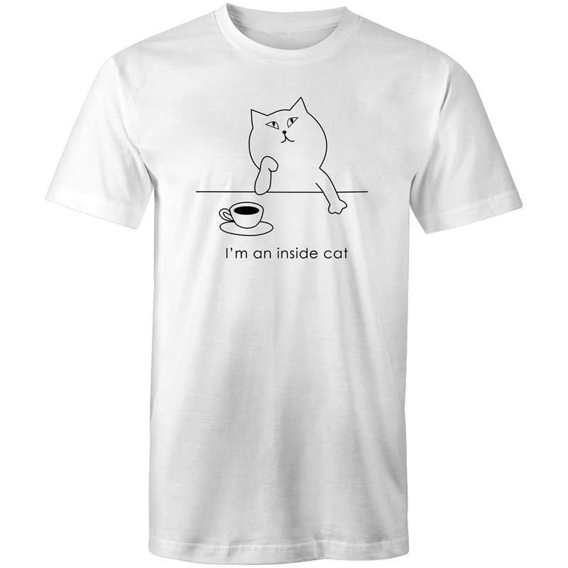 I'm An Inside Cat - Mens T-Shirt White Mens T-shirt animal Funny Mens