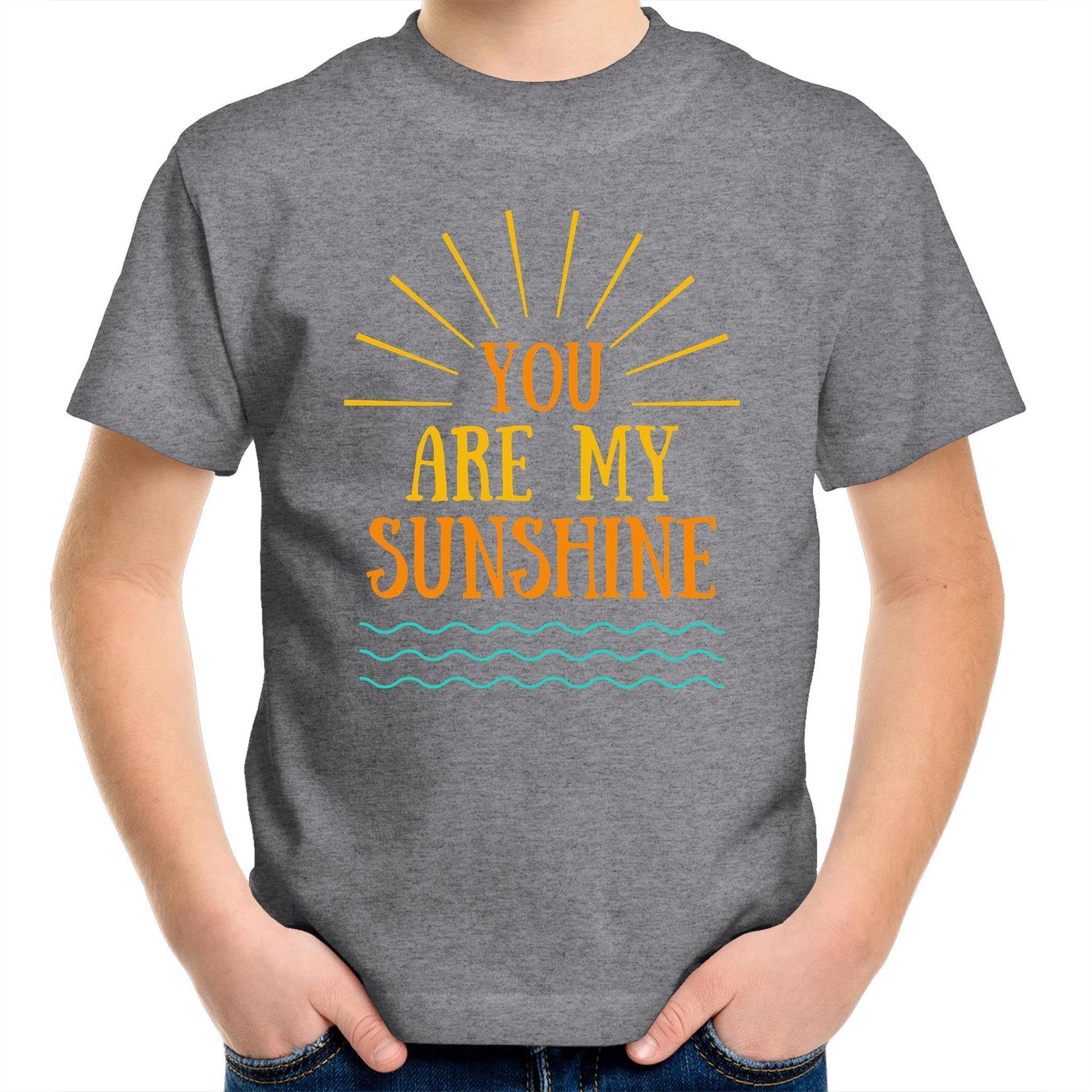 You Are My Sunshine - Kids Youth Crew T-Shirt Grey Marle Kids Youth T-shirt Summer
