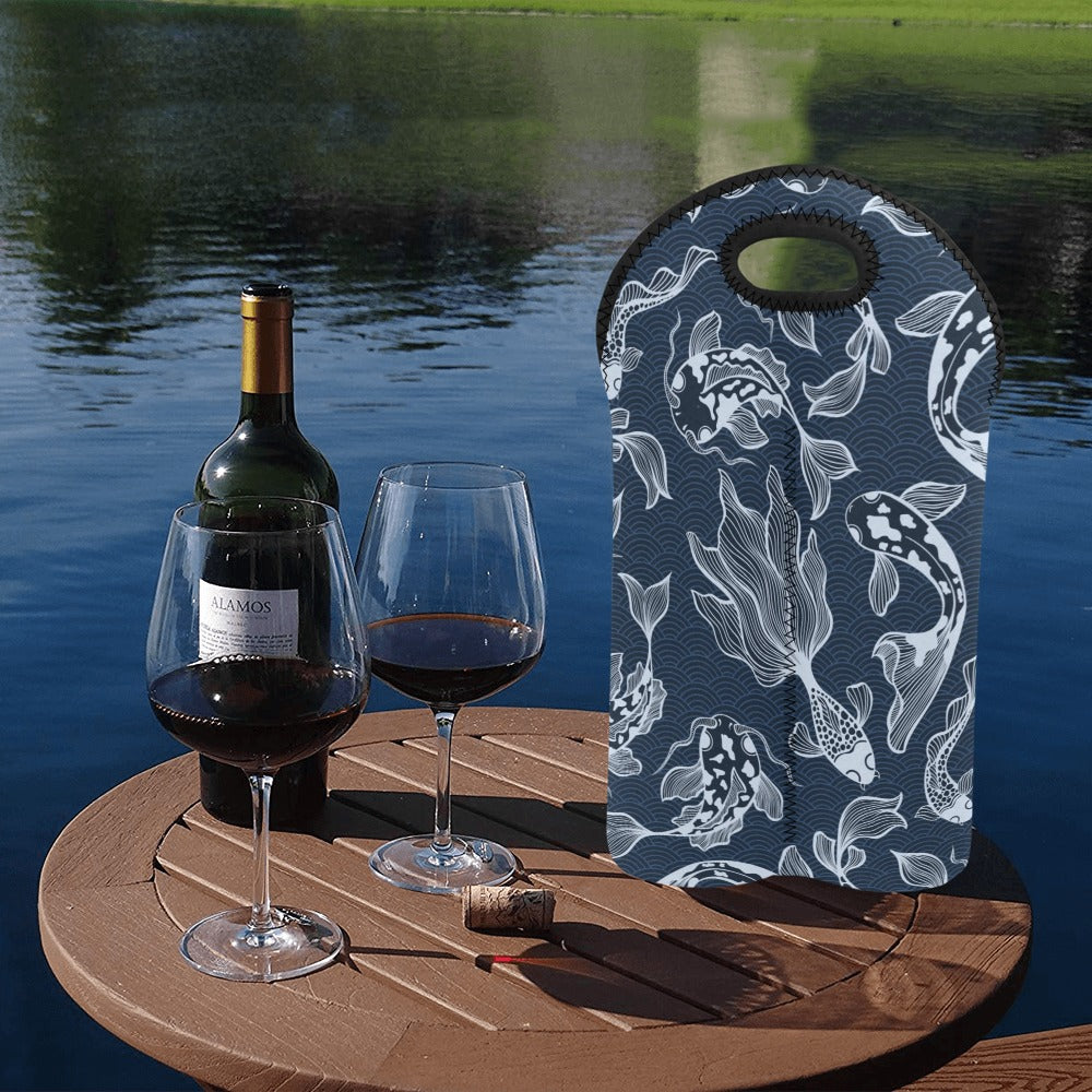 Blue Fish - 2-Bottle Neoprene Wine Bag 2 Bottle Wine Bag Printed Offshore