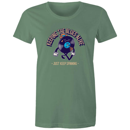 Keeping The Blues Alive - Womens T-shirt Sage Womens T-shirt Music