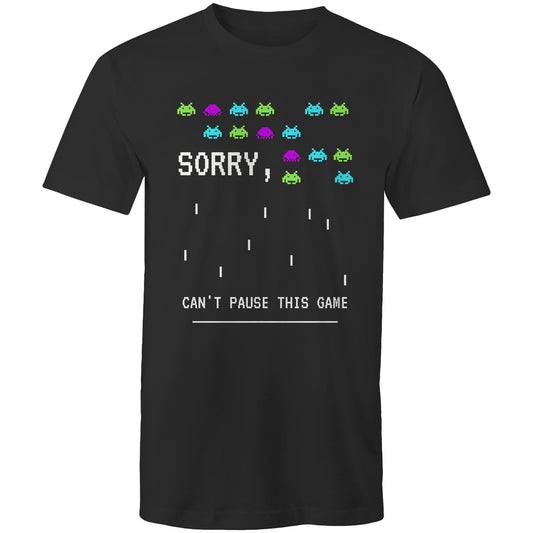 Sorry, Can't Pause This Game - Mens T-Shirt Black Mens T-shirt Games