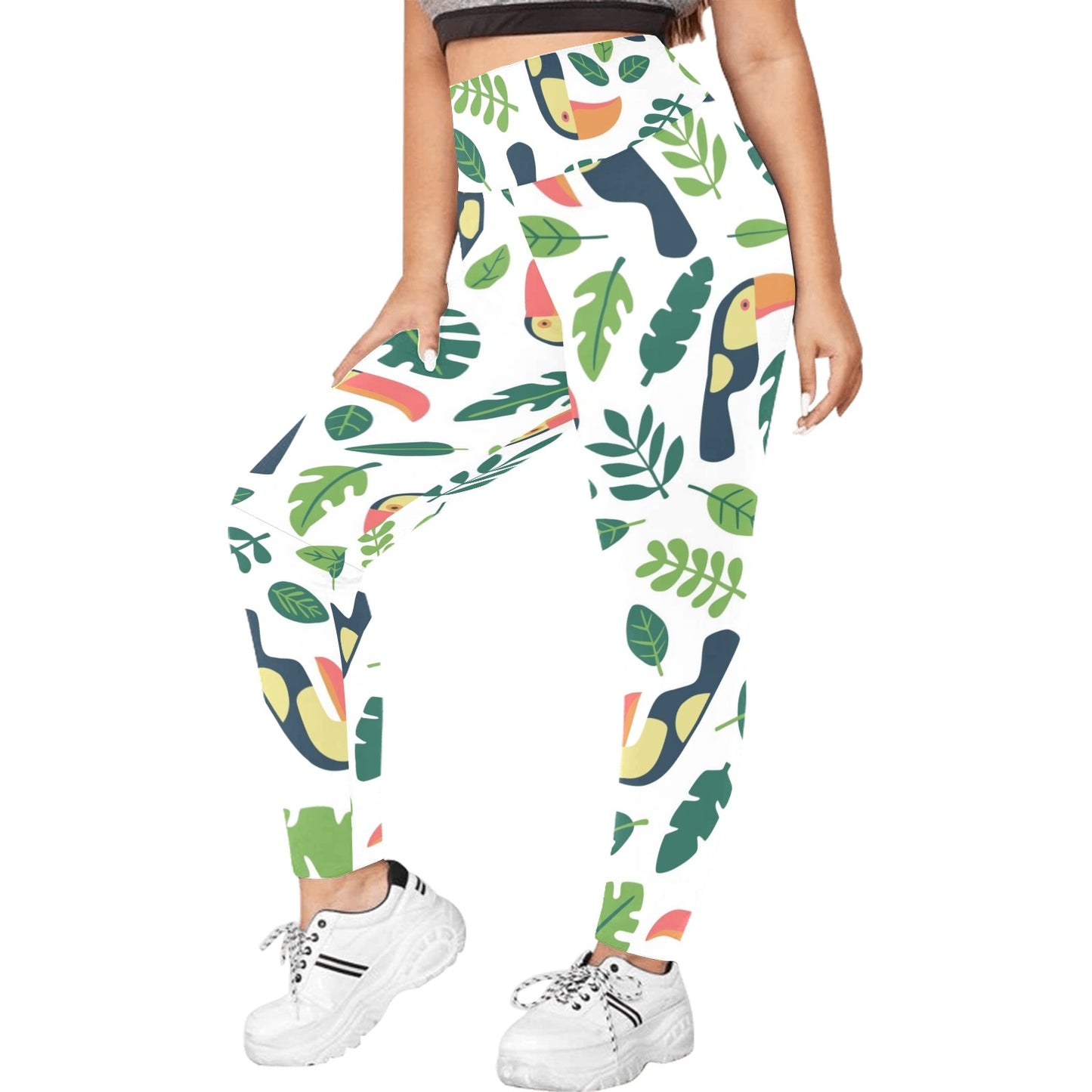 Toucans - Women's Plus Size High Waist Leggings Women's Plus Size High Waist Leggings animal