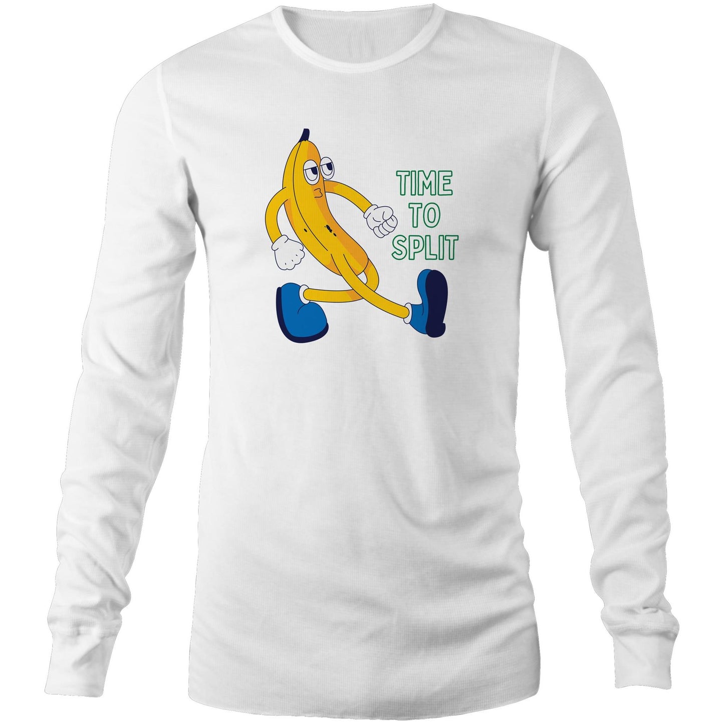 Banana, Time To Split - Long Sleeve T-shirt White Unisex Long Sleeve T-shirt Funny