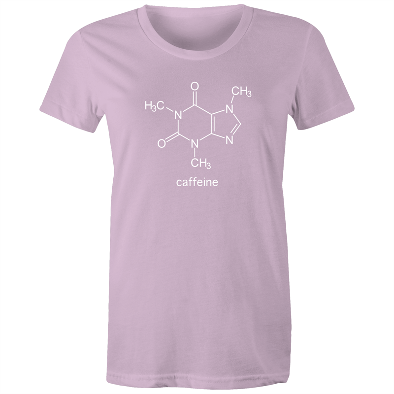 Caffeine Molecule - Women's T-shirt Lavender Womens T-shirt Coffee Science Womens