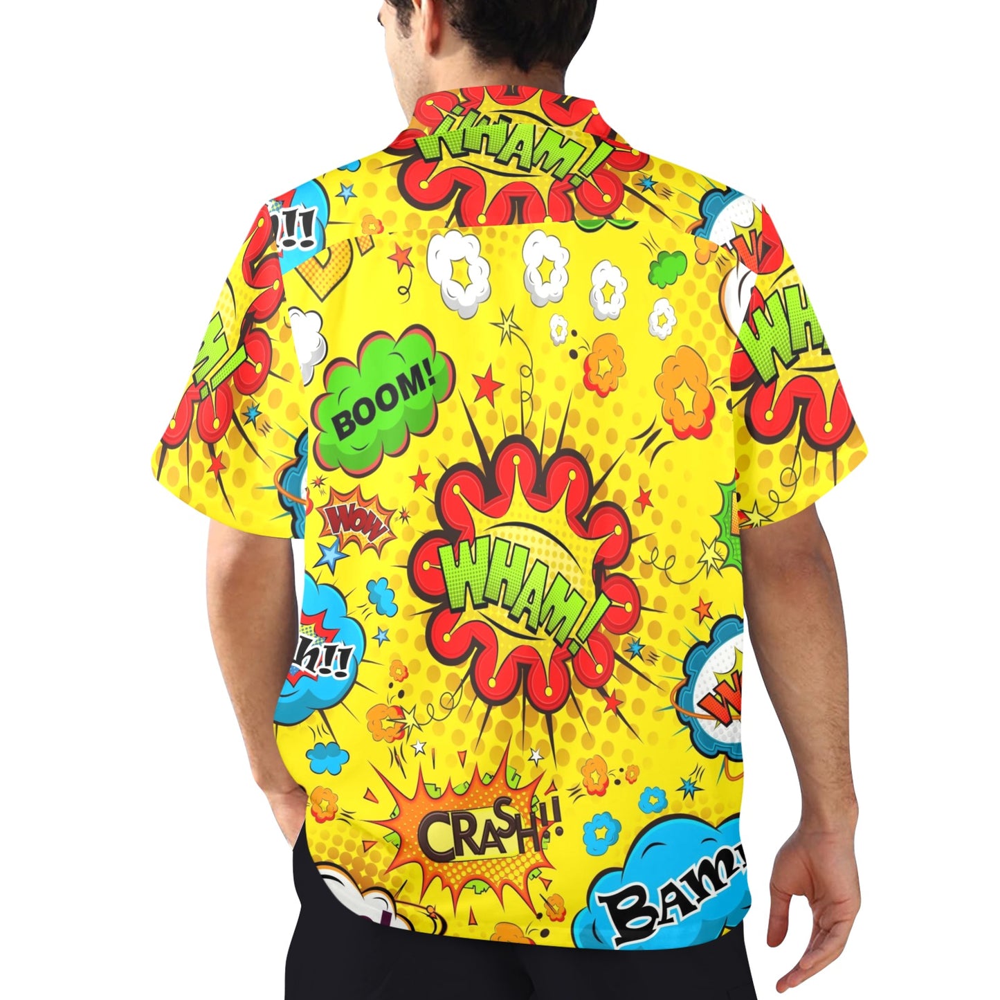 Comic Book Yellow - Mens Hawaiian Shirt Mens Hawaiian Shirt