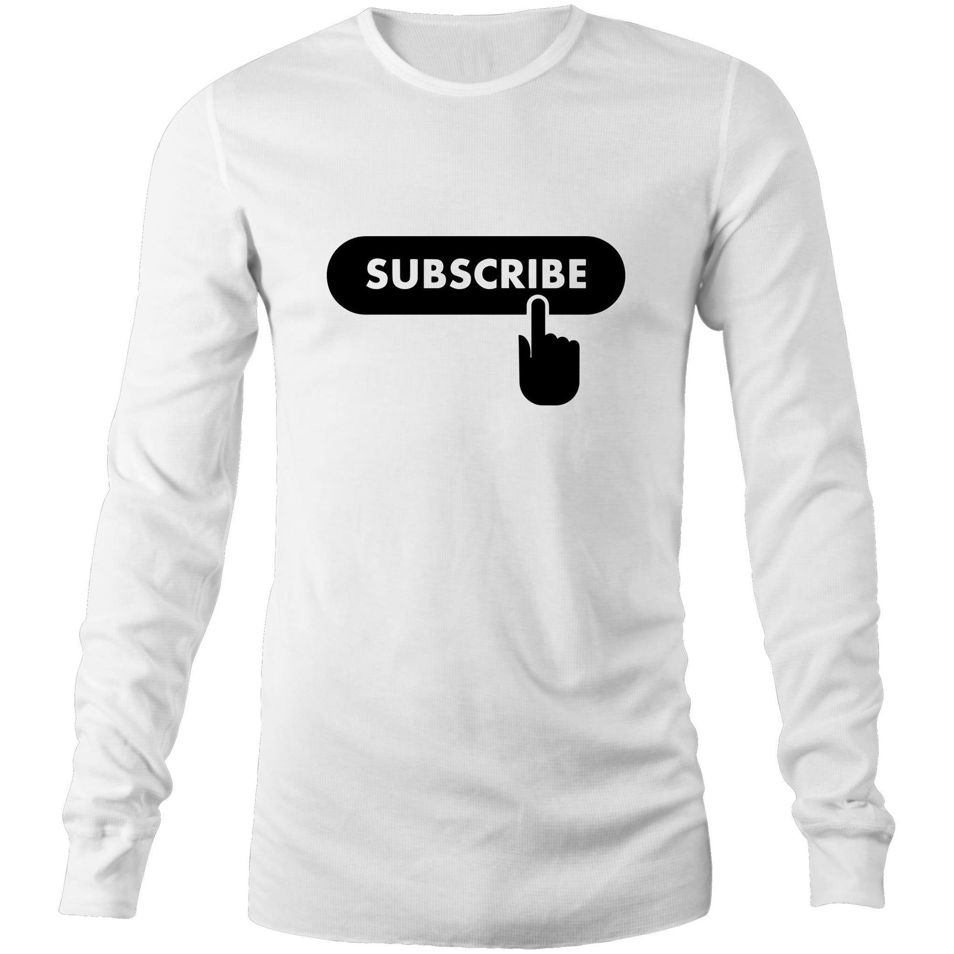 Subscribe - Long Sleeve T-Shirt White Unisex Long Sleeve T-shirt Mens Womens