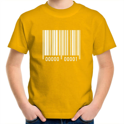 Barcode - Kids Youth Crew T-Shirt Gold Kids Youth T-shirt