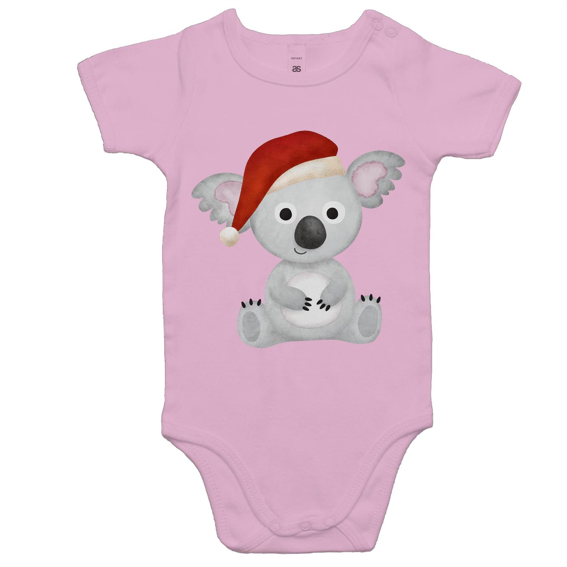 Christmas Koala - Baby Onesie Romper Pink Christmas Baby Bodysuit Merry Christmas