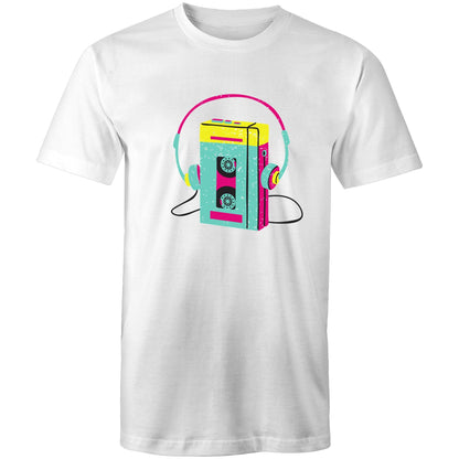 Wired For Sound, Music Player - Mens T-Shirt White Mens T-shirt Mens Music Retro