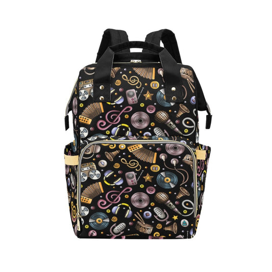 Retro Music Mix - Multifunction Backpack Multifunction Backpack Music Printed Offshore