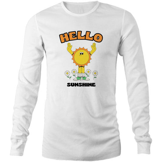 Hello Sunshine - Long Sleeve T-Shirt White Unisex Long Sleeve T-shirt Retro Summer
