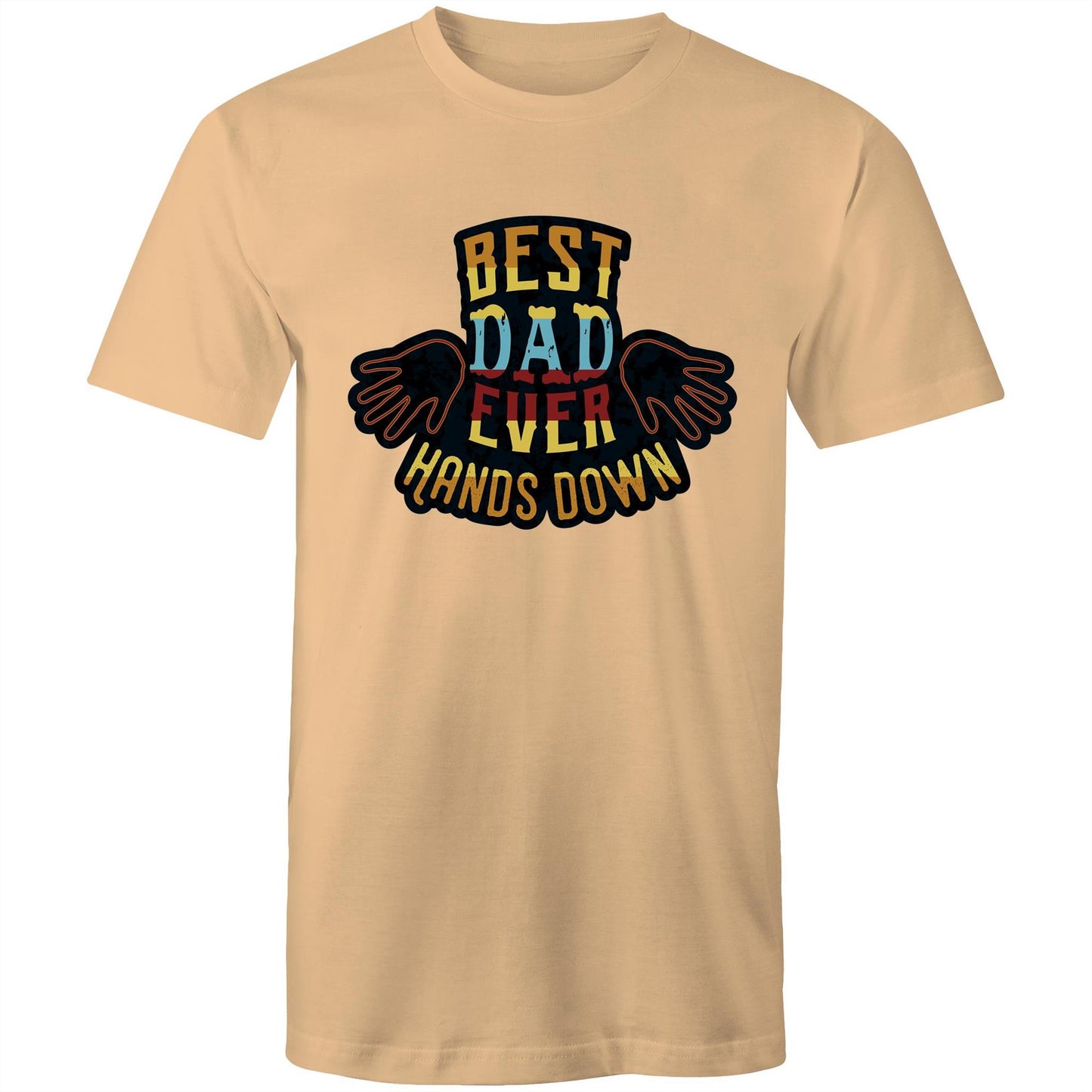 Best Dad Ever, Hands Down - Mens T-Shirt Tan Mens T-shirt Dad