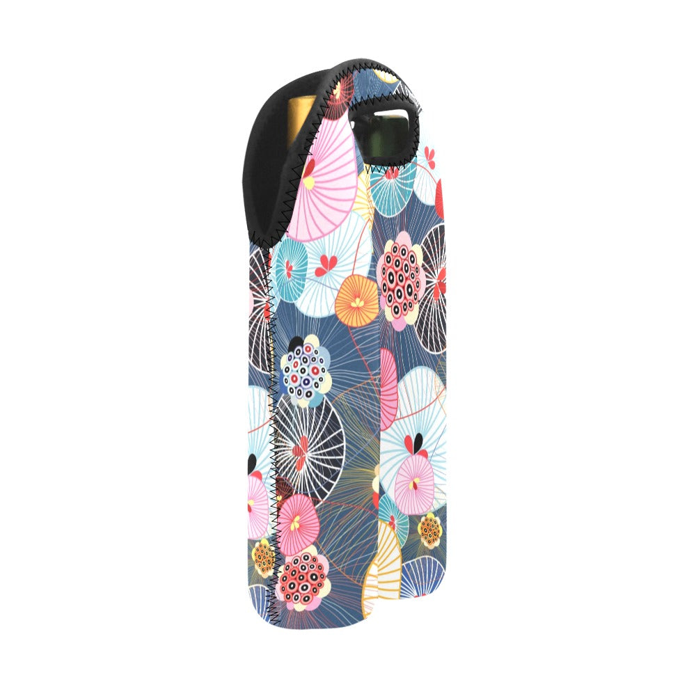 Abstract Floral - 2-Bottle Neoprene Wine Bag 2 Bottle Wine Bag