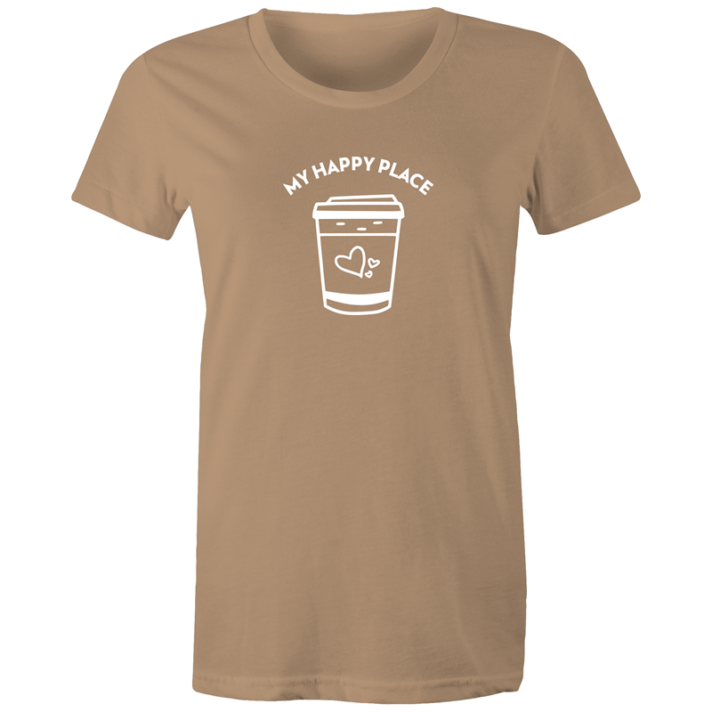 My Happy Place - Women's T-shirt Tan Womens T-shirt Coffee Womens