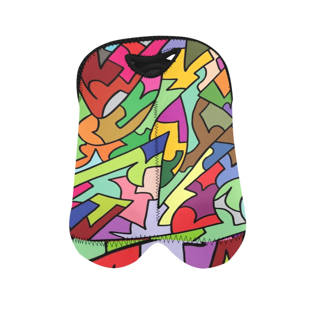 Bright Abstract - 2-Bottle Neoprene Wine Bag 2 Bottle Wine Bag