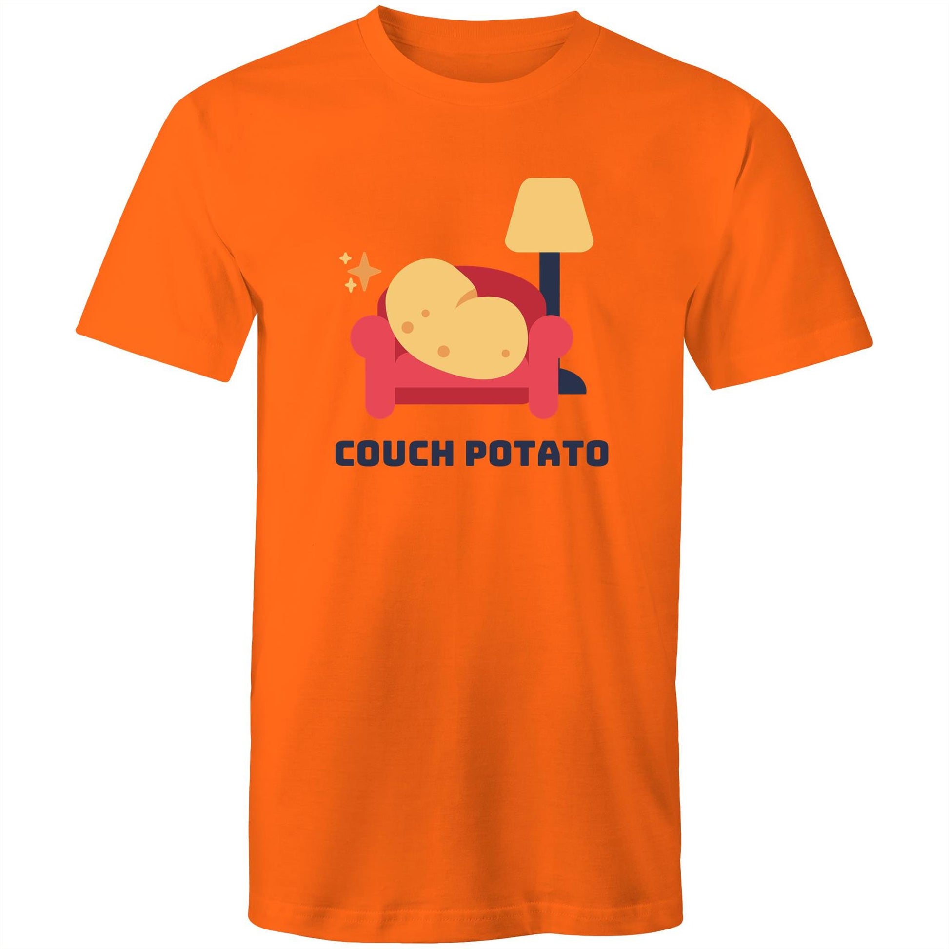 Couch Potato - Mens T-Shirt Orange Mens T-shirt Funny Plants