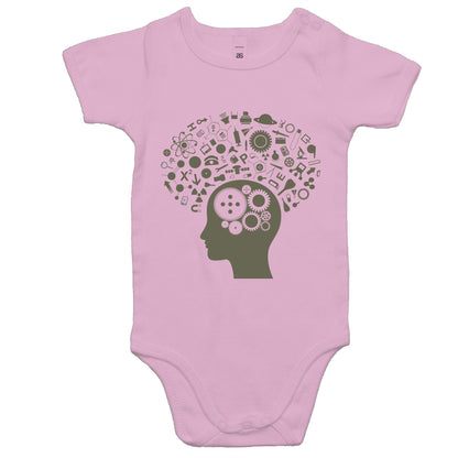Science Brain - Baby Bodysuit Pink Baby Bodysuit kids Science