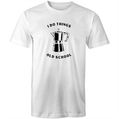 Old School - Mens T-Shirt White Mens T-shirt Coffee Funny Mens
