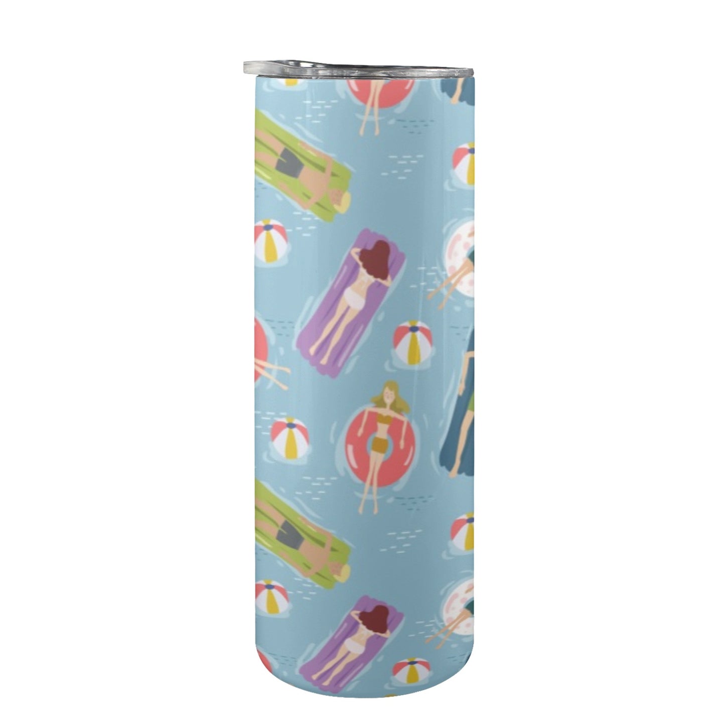 Beach Float - 20oz Tall Skinny Tumbler with Lid and Straw 20oz Tall Skinny Tumbler with Lid and Straw