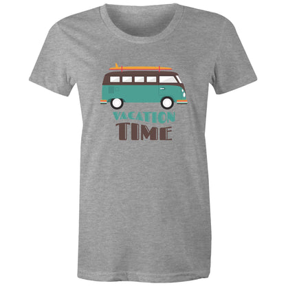 Vacation Time - Women's T-shirt Grey Marle Womens T-shirt Retro Summer Womens