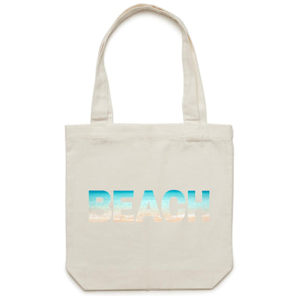 Beach - Canvas Tote Bag Cream One-Size Tote Bag Summer