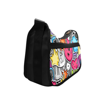 Sticker Music - Crossbody Fabric Handbag Crossbody Handbag