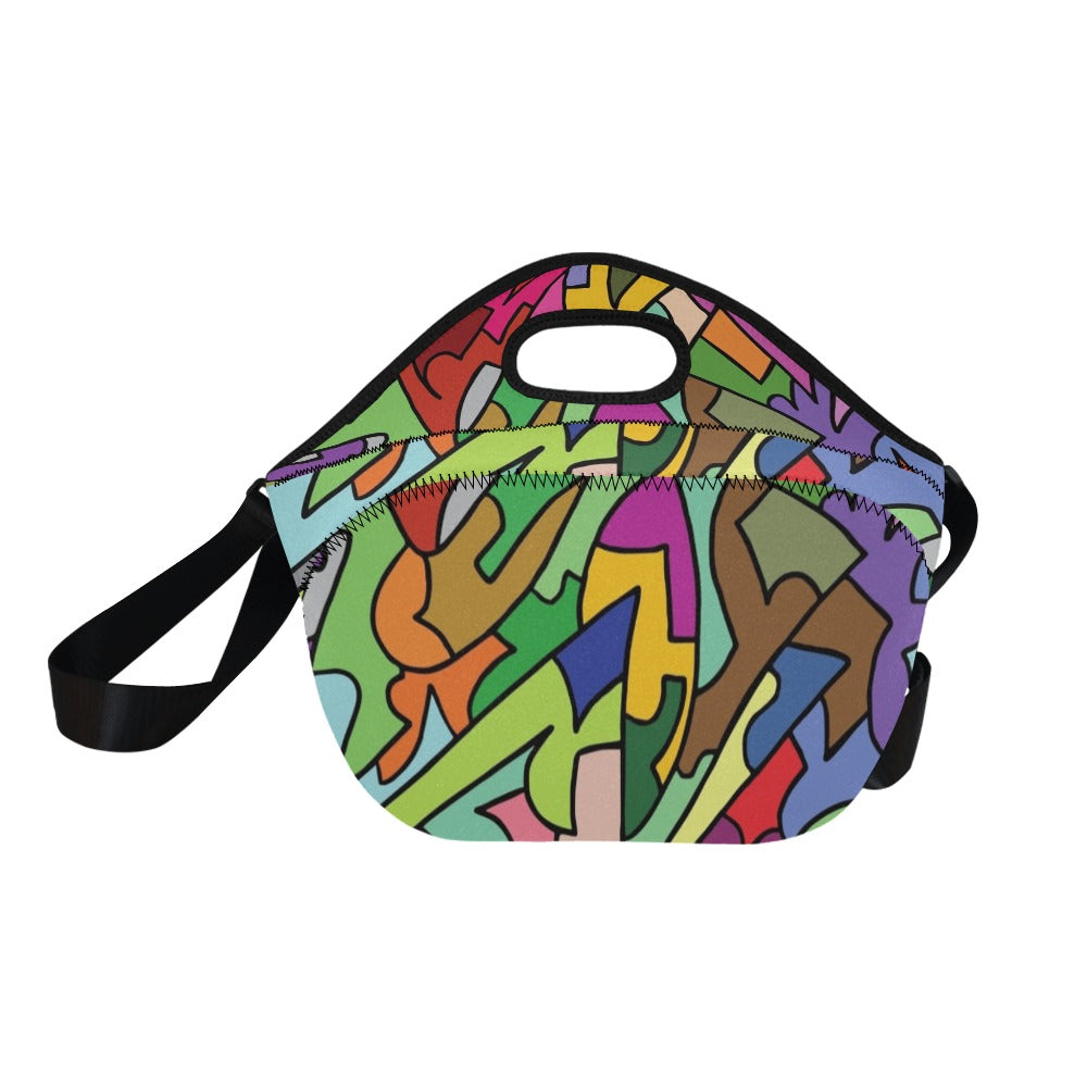 Bright Abstract - Neoprene Lunch Bag/Large Neoprene Lunch Bag/Large