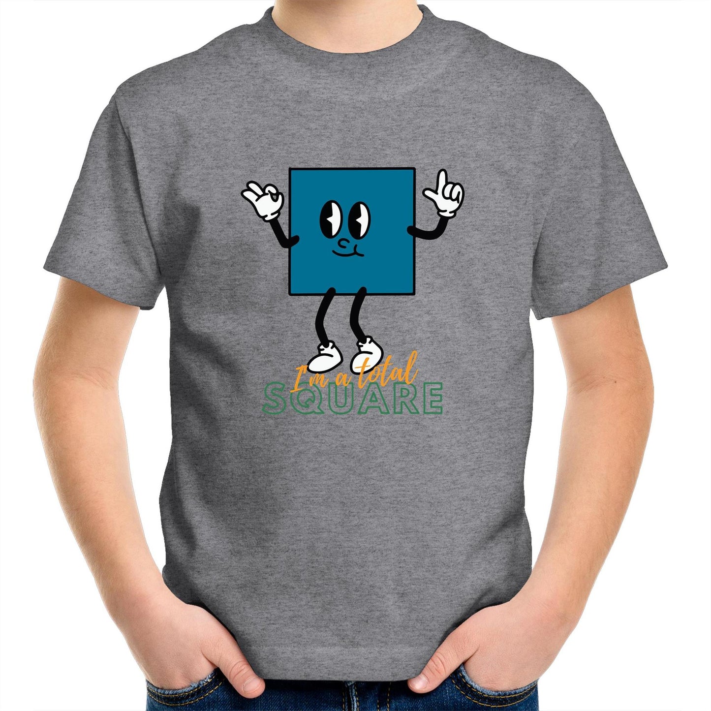 I'm A Total Square - Kids Youth Crew T-Shirt Grey Marle Kids Youth T-shirt Funny Science