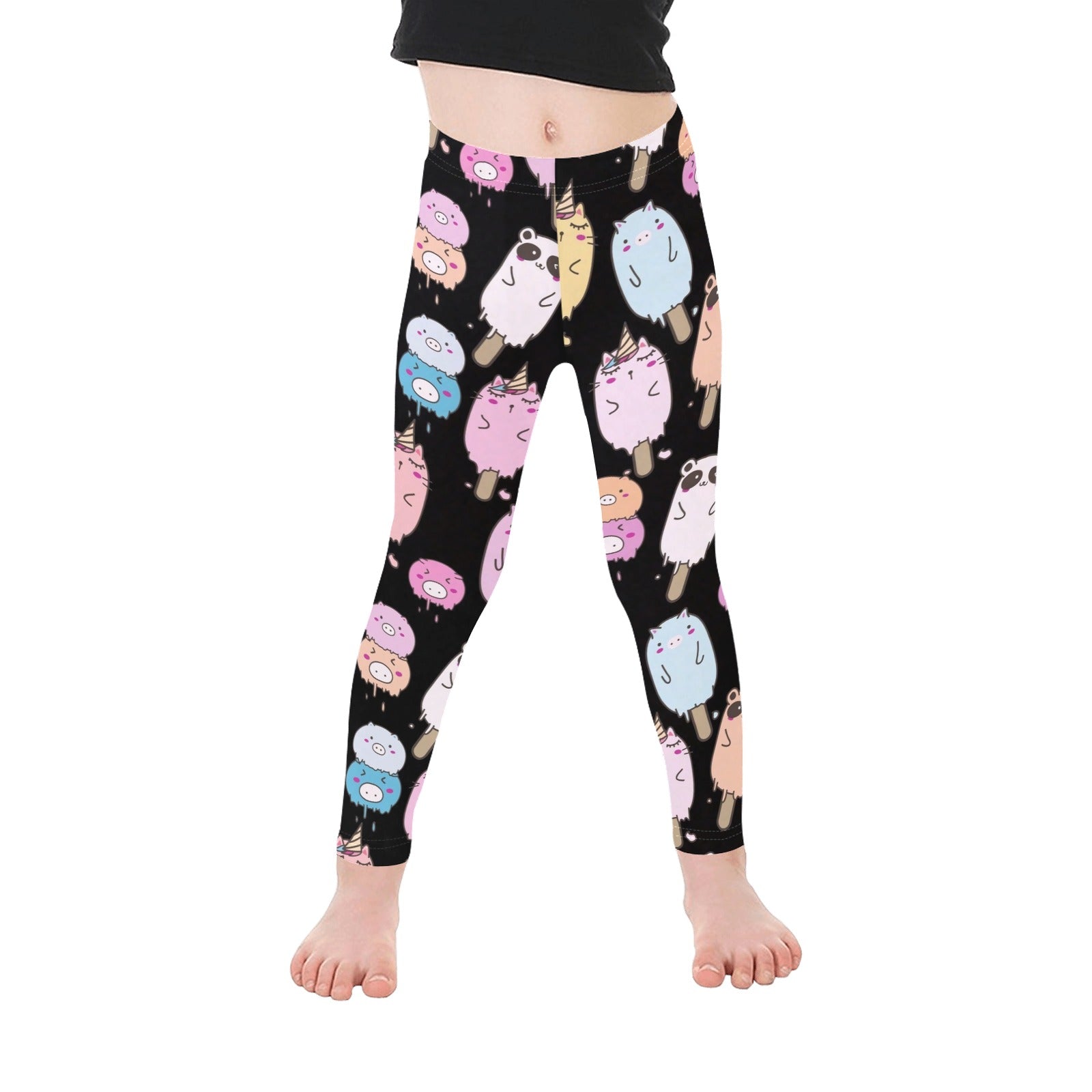 Cute Animal Ice Blocks Kid's Ankle Length Leggings Kids Leggings Printed Offshore