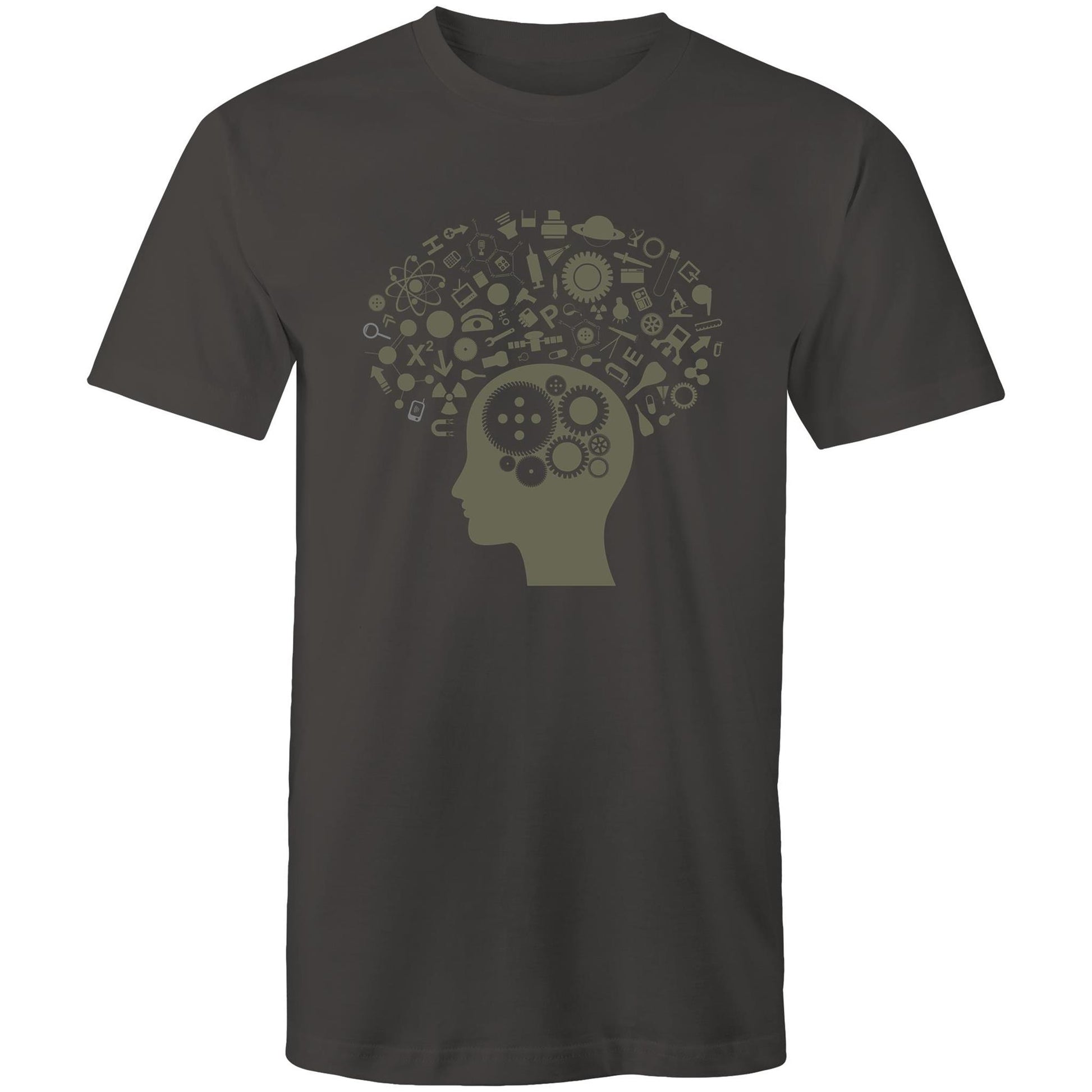 Science Brain - Mens T-Shirt Charcoal Mens T-shirt Mens Science