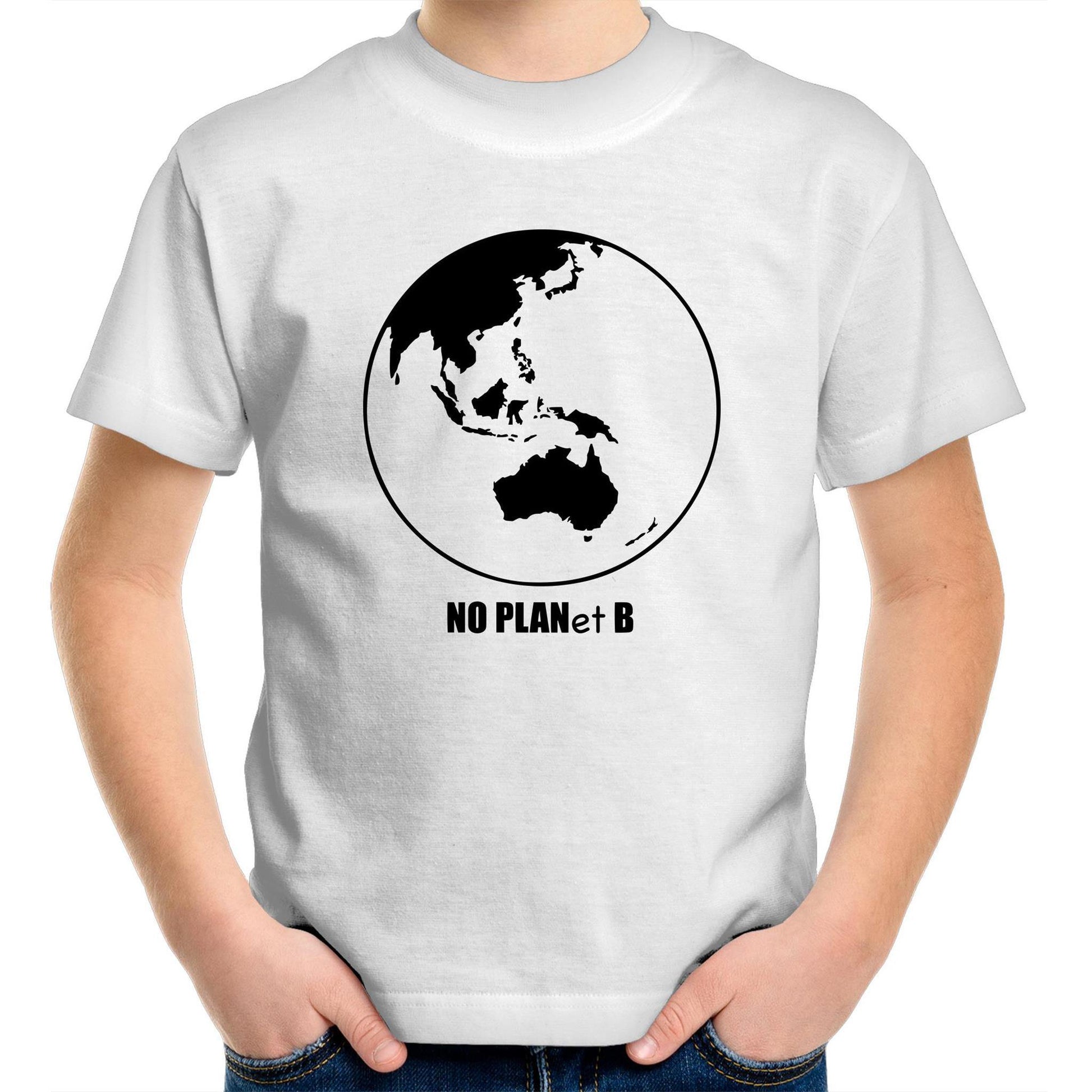 No Planet B - Kids Youth Crew T-Shirt White Kids Youth T-shirt Environment