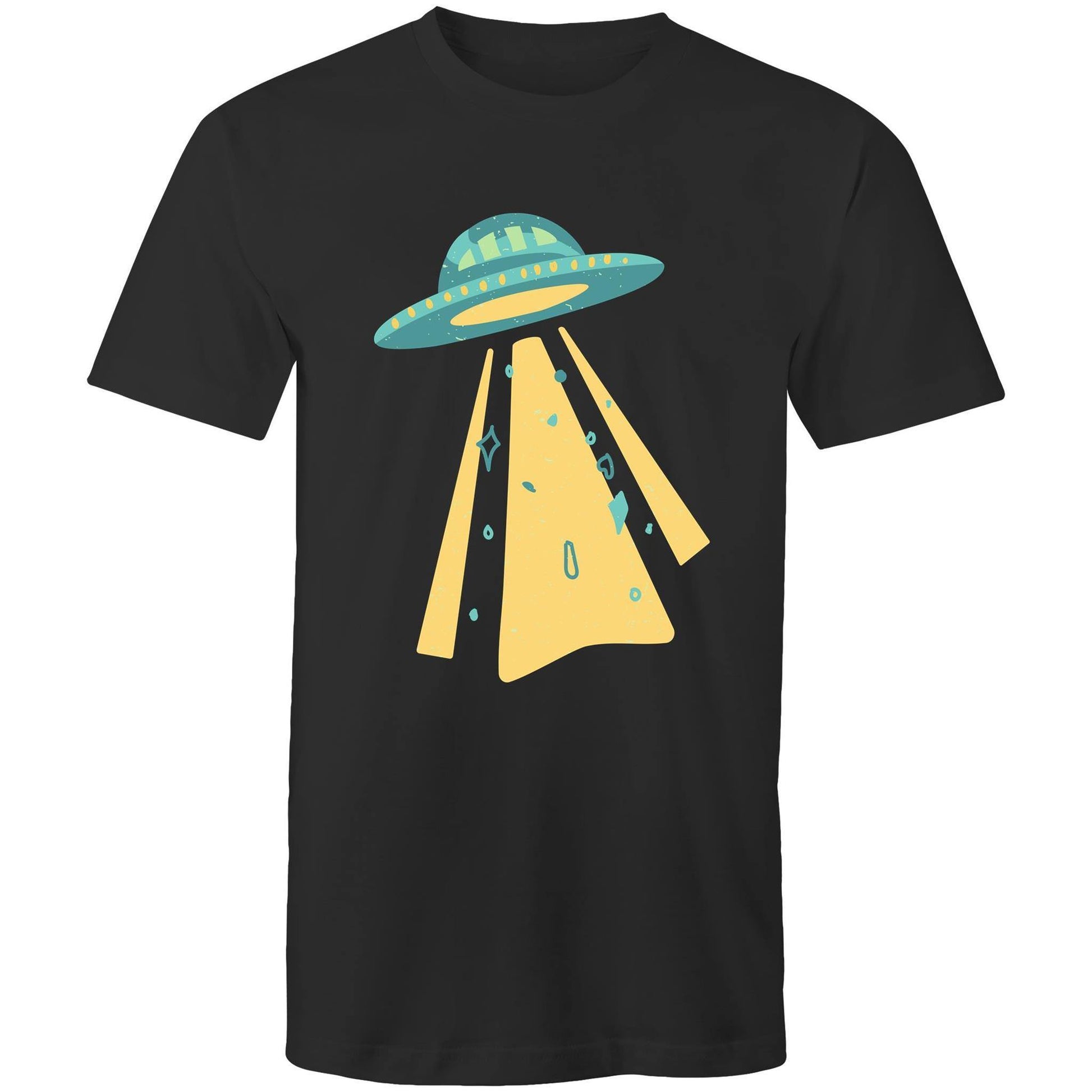 UFO - Mens T-Shirt Black Mens T-shirt Mens Retro Sci Fi Space
