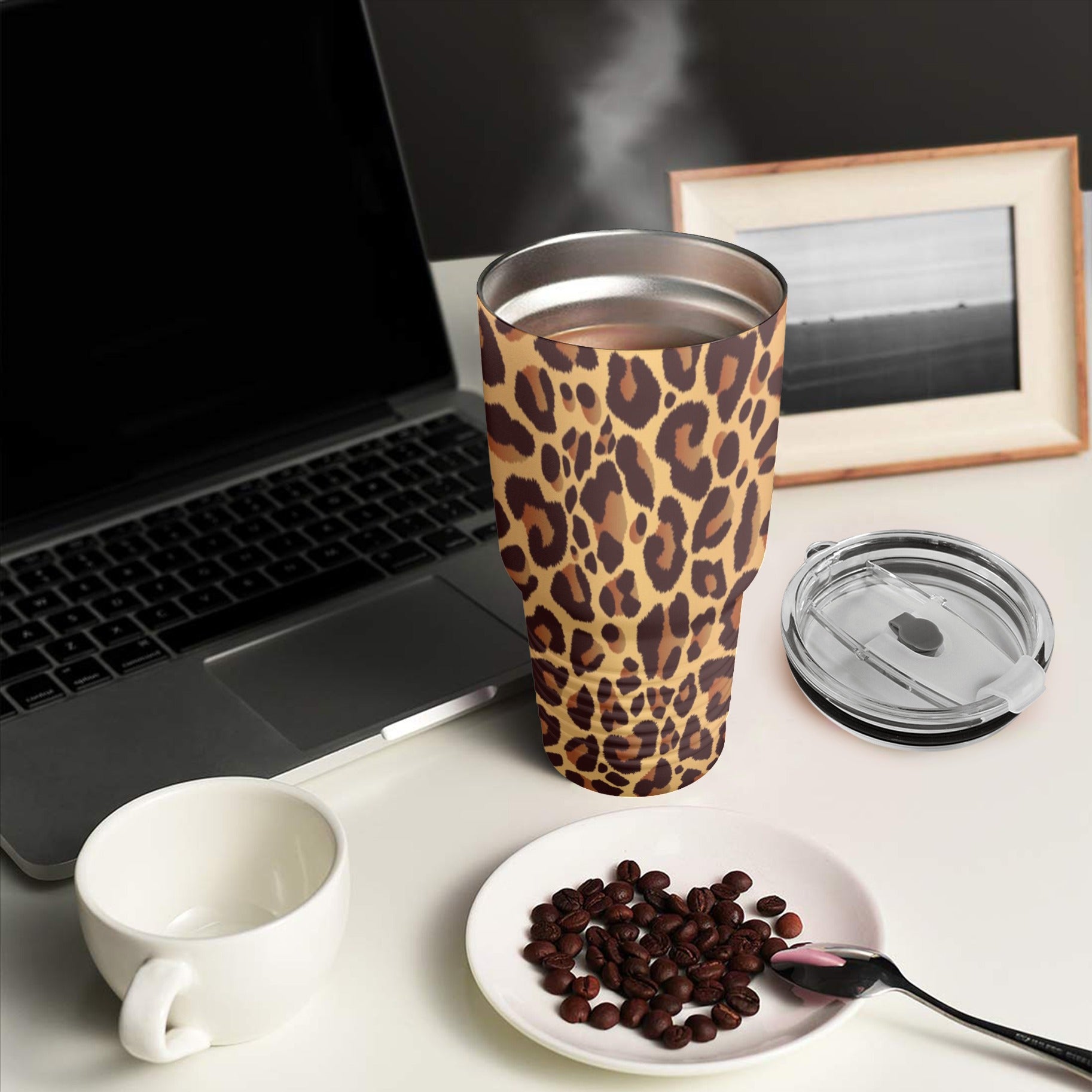 Leopard Print - 30oz Insulated Stainless Steel Mobile Tumbler 30oz Insulated Stainless Steel Mobile Tumbler animal