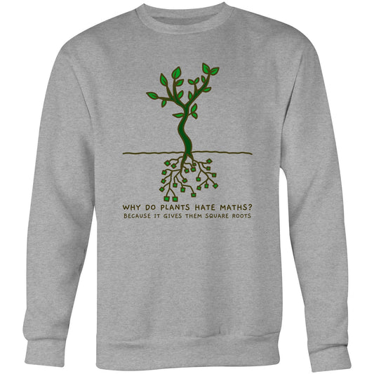 Square Roots - Crew Sweatshirt Grey Marle Sweatshirt Maths Plants Science