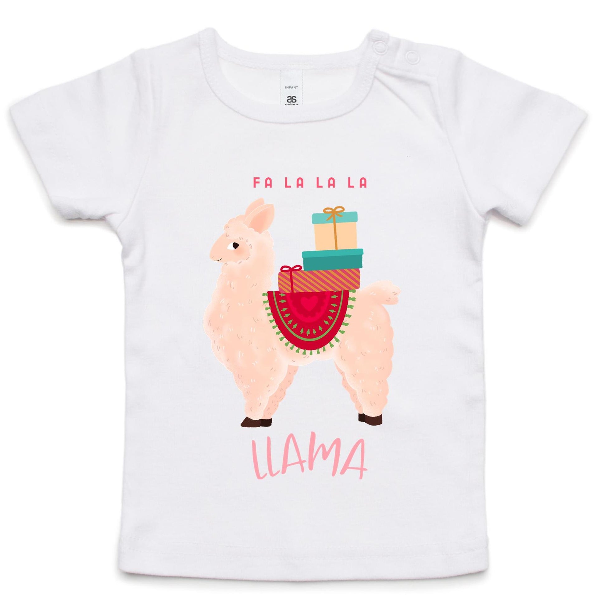 Llama Christmas - Baby T-shirt White Christmas Baby T-shirt Merry Christmas