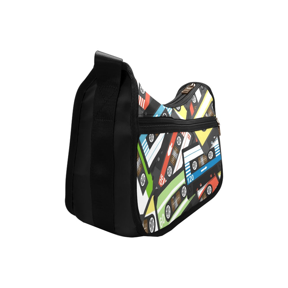 Cassette Tapes - Crossbody Fabric Handbag Crossbody Handbag Printed Offshore