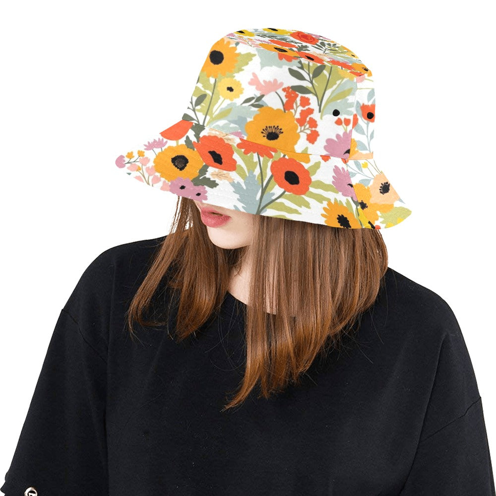 Fun Floral - Bucket Hat Bucket Hat for Women Plants